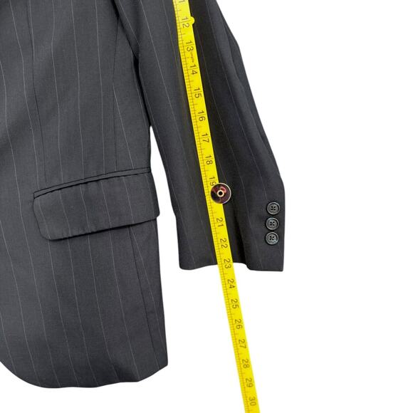 Halston Vintage Pinstripe 3-Button Notched Lapel Blazer Suit Jacket Mens - Picture 8 of 12